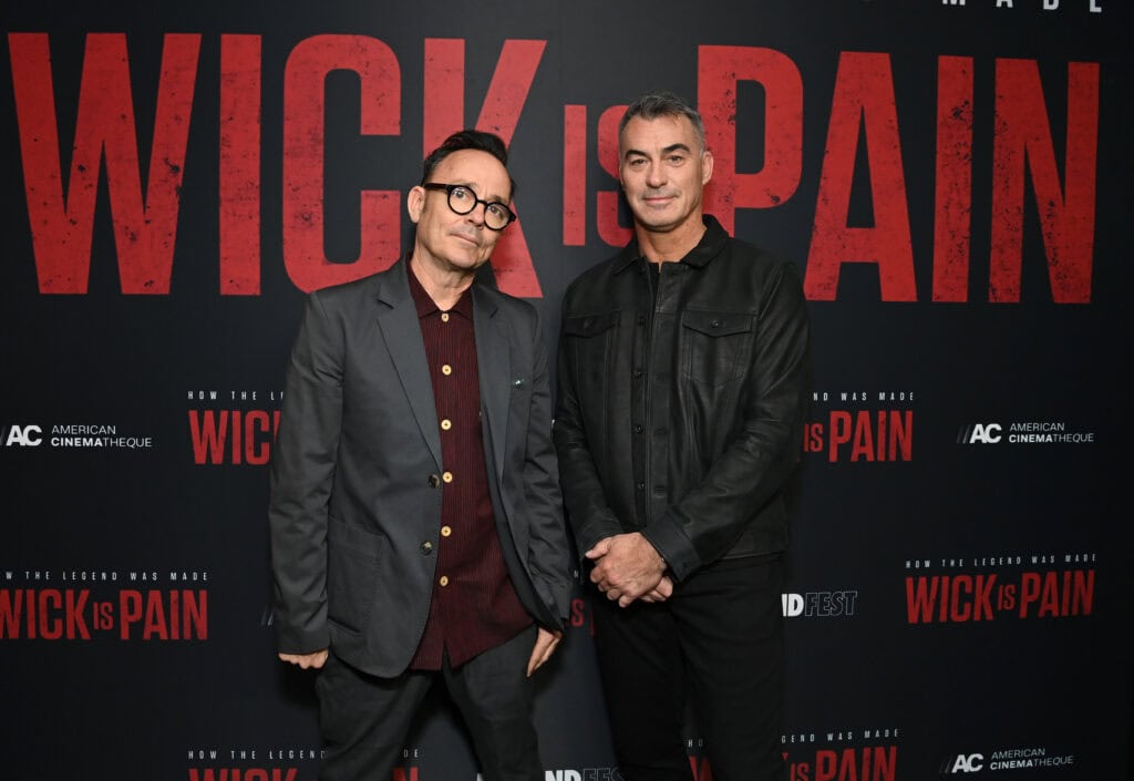 SANTA MONICA, CALIFORNIA - MAY 08: (L-R) Josh Oreck and Chad Stahelski attend "Wick Is Pain" Screening At Beyond Fest at Aero Theatre on May 08, 2025 in Santa Monica, California. (Photo by Jon Kopaloff/Getty Images for Lionsgate)